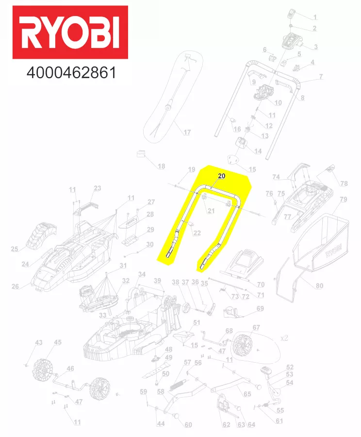 porte-guidon réf. 5131042140 Ryobi